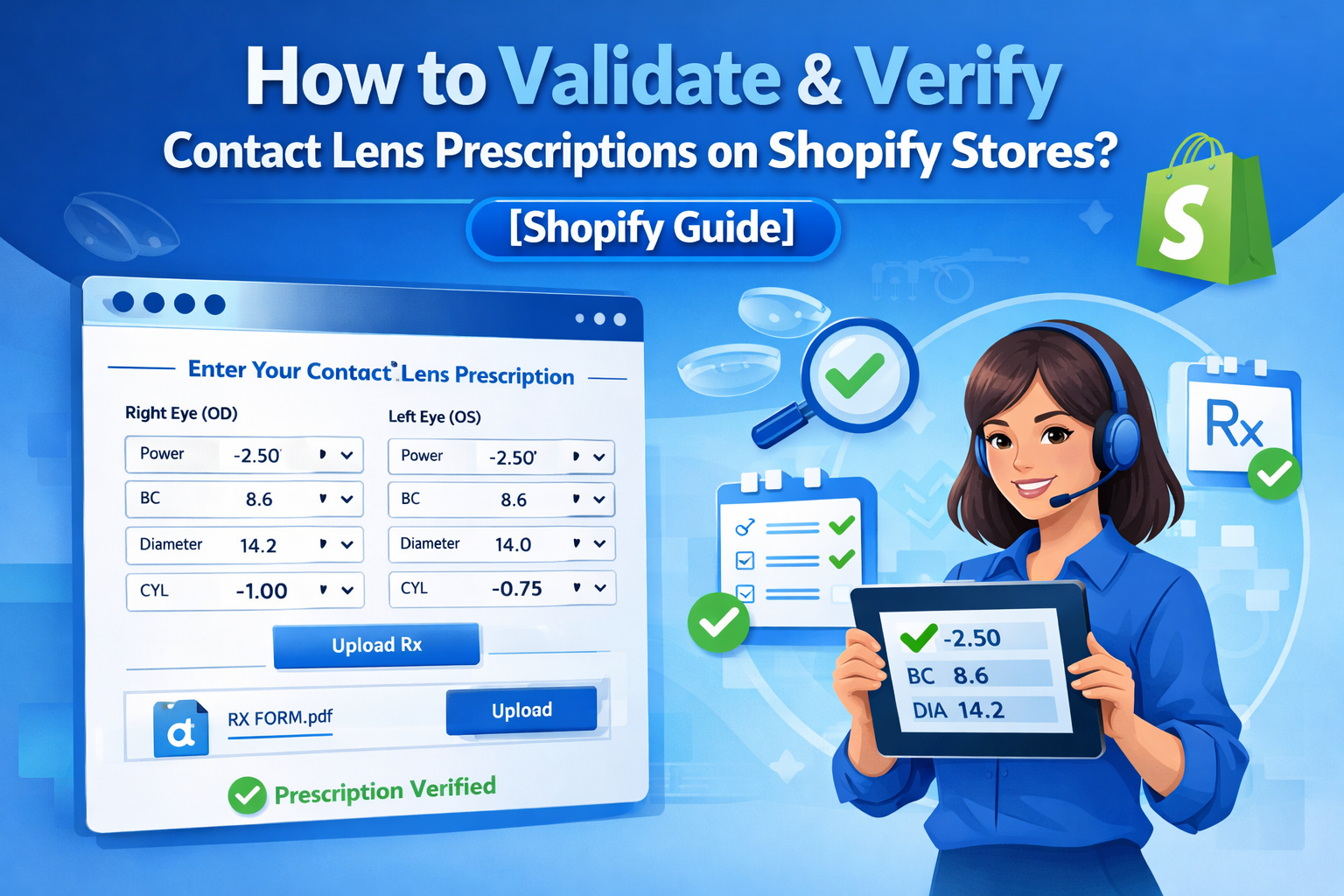 Contact lens prescription validation on Shopify