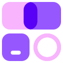 Set of purple and pink color swatches on a white background