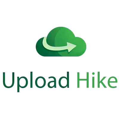 Upload Hike logo with green cloud and arrow on a white background